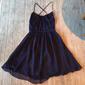 Halston Heritage navy blue backless dress